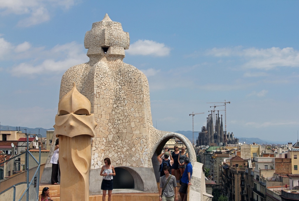 Chimneys and Sagrada Família