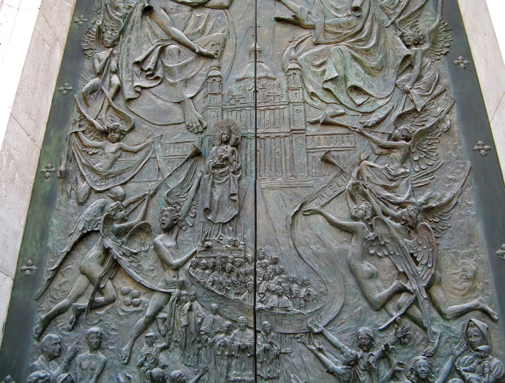 Door Featuring Virgin and Child