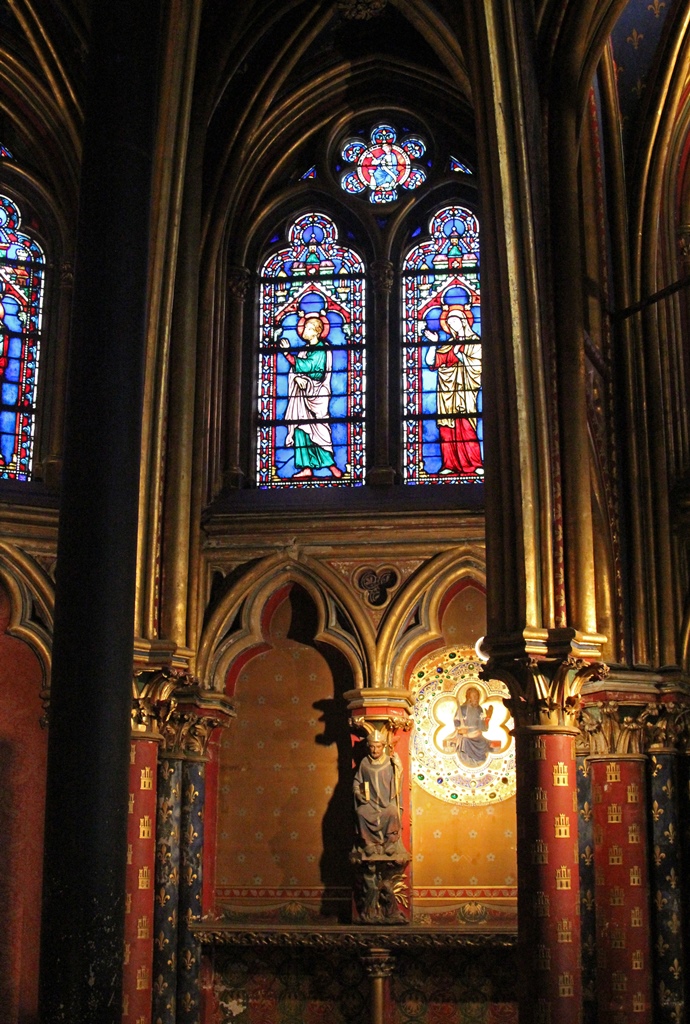 Stained Glass and Small Statue