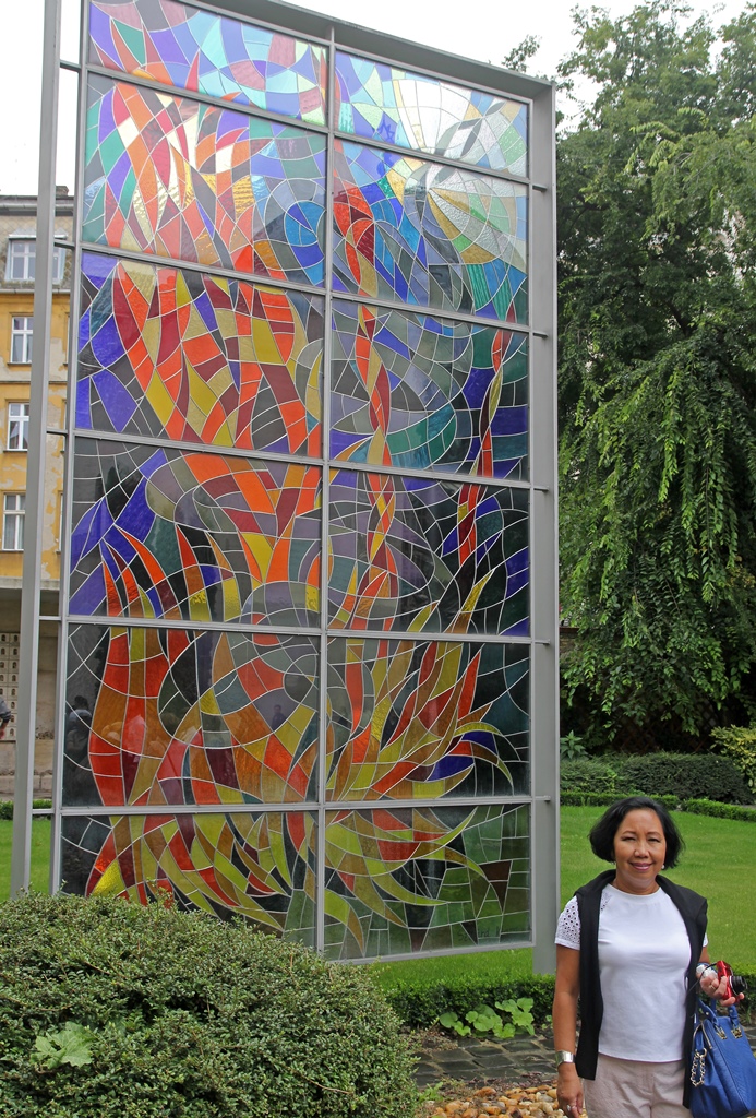 Nella and Stained Glass Panel