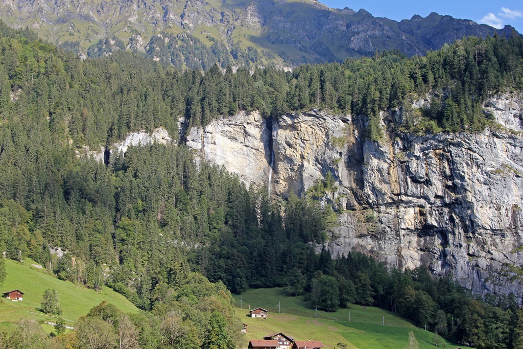 Waterfall Across from Lauterbrunnen