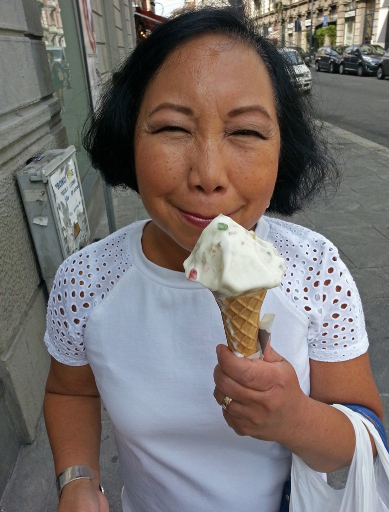 Nella with Cassata Gelato (her fave!)