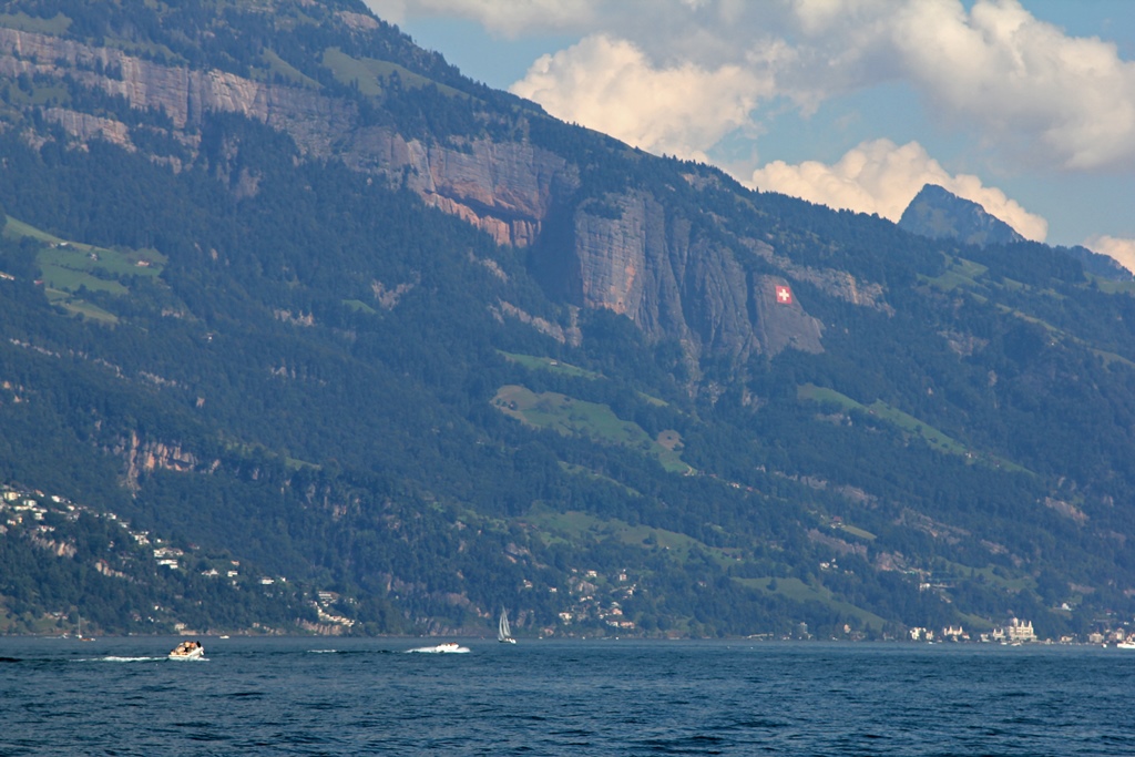 Swiss Cross Above Vitznau