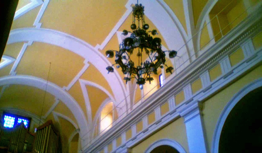 Ceiling, Chandelier and Organ