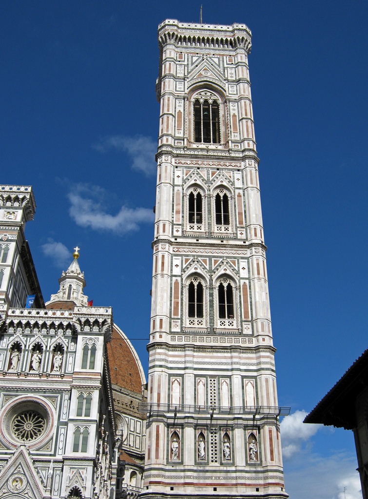 Campanile with Copies of Statues near Base