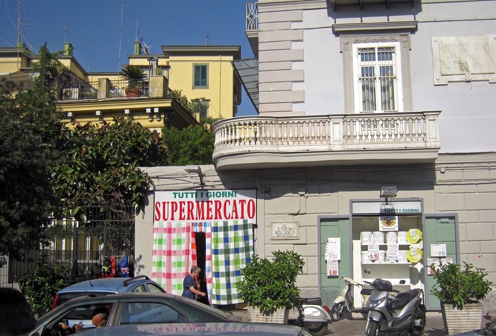 Supermarket with Shower Curtain Entrance