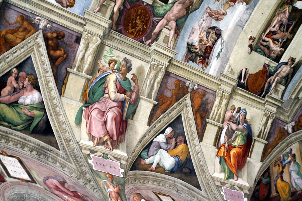 Isaiah and Delphic Sibyl with Family Picture