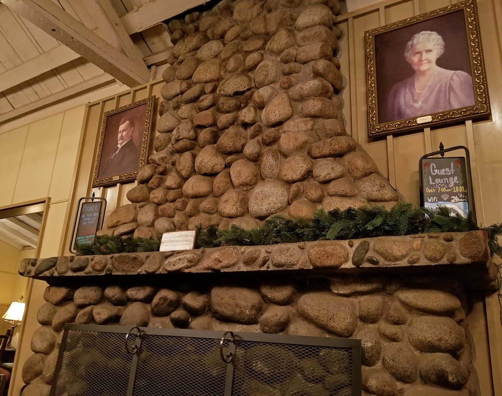 Curry Lounge Fireplace, with the Curries