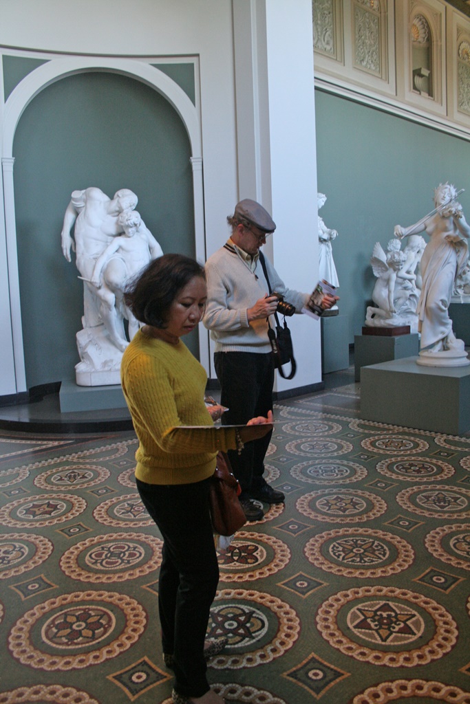 Nella and Bob and Statues