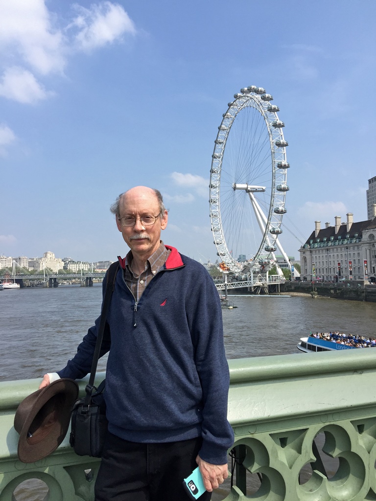 Bob and London Eye from Westminster Bridge