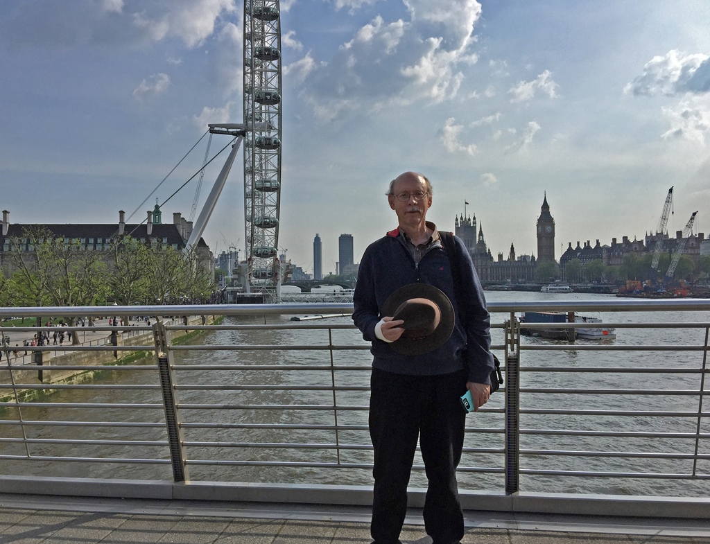 Bob on Golden Jubilee Bridge