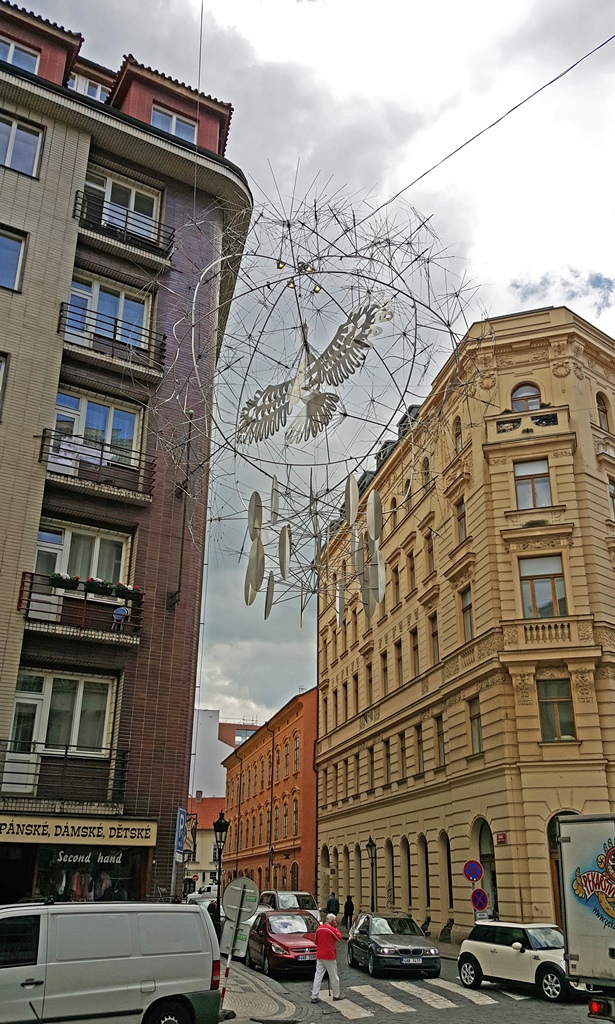 Hanging Sculpture at Dlouhá and Rybná