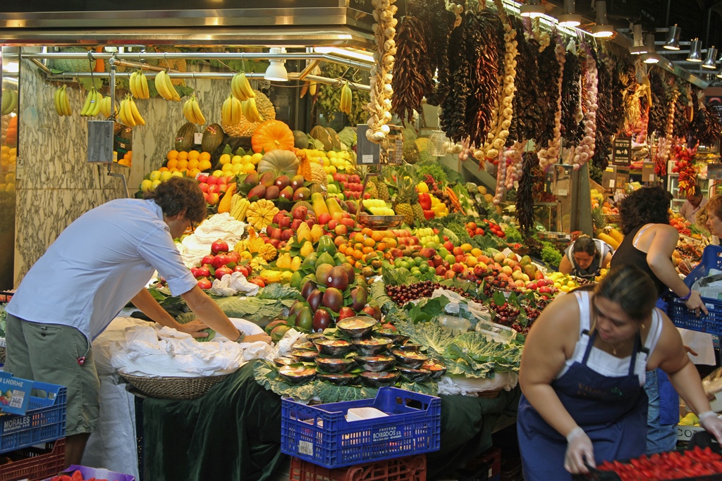 Fruit Stand Setting Up