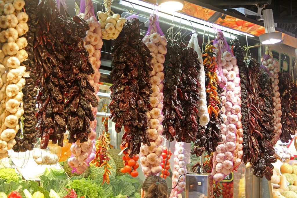 Peppers and Garlic at Fruit Stand