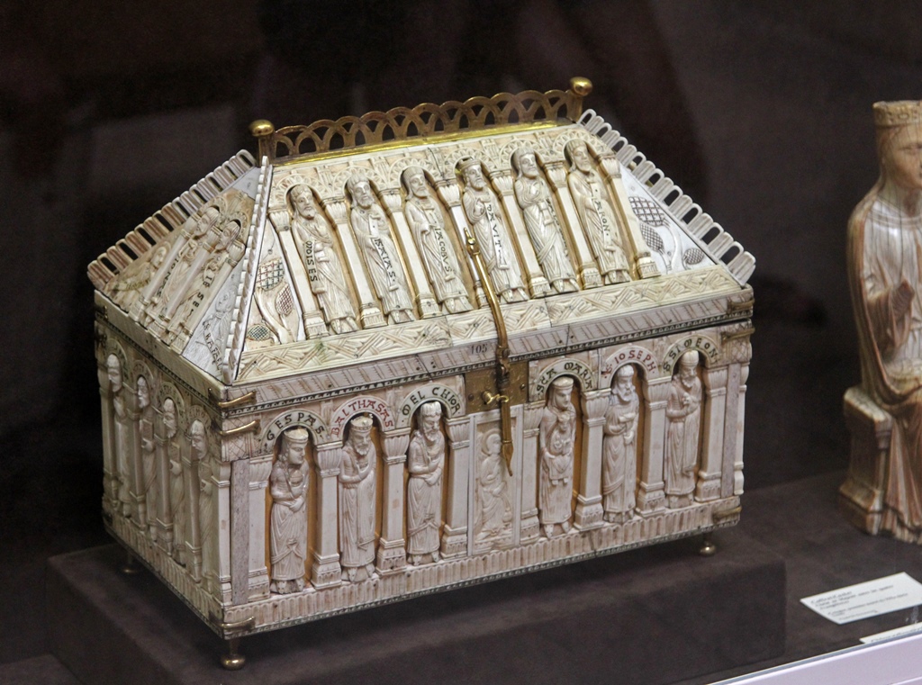 Casket Covered in Saints