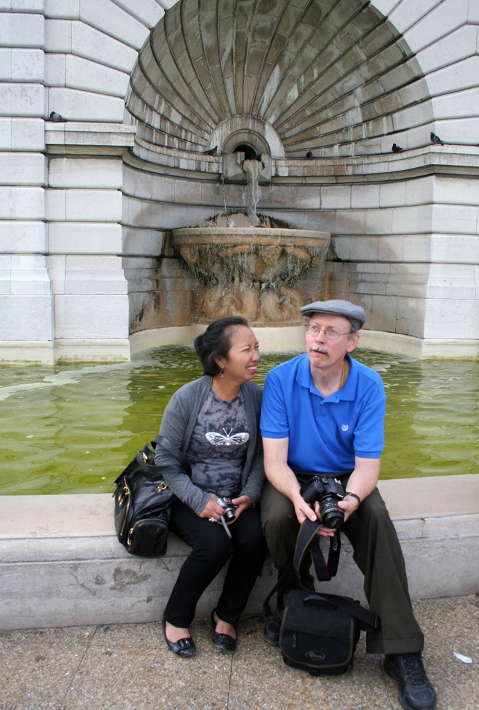 Nella and Bob with Fountain