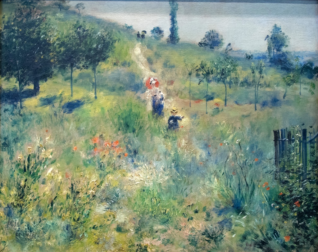 Chemin montant dans les hautes herbes