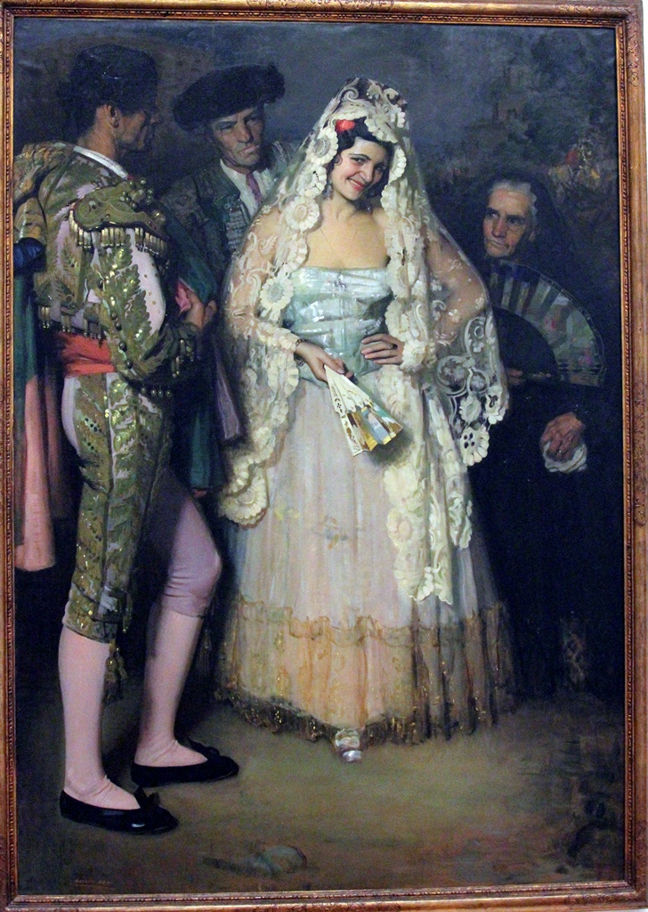 Young Woman with Mantilla and Bullfighters